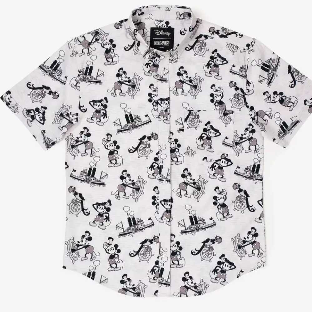 Mickey Mouse "Steamboat Willie"Button Down Shirt for Adults by RSVLTS-Disney100